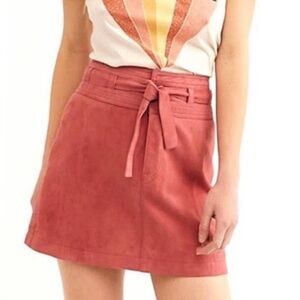 Free People Goat Leather Mini Skirt